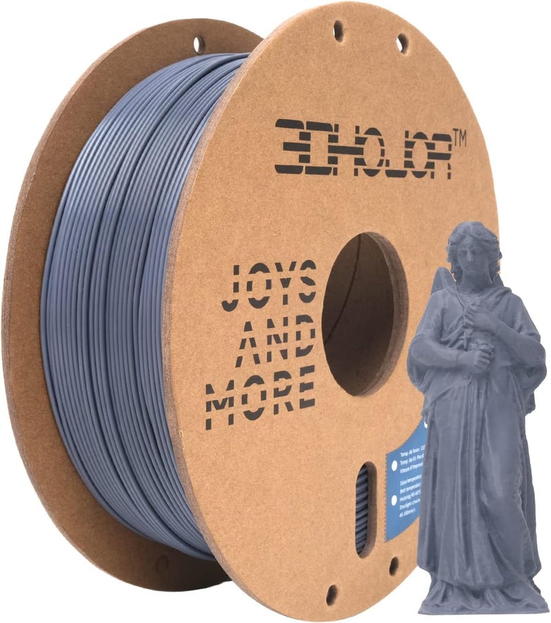 3DHoJor PLA Pro (Plus) Filament 1.75mm, 3D Printer Filament PLA+, Cardboard Spool 3D Printing Filament, Dimensional Accuracy +/- 0.03 mm, Grey, 1kg - Image 1